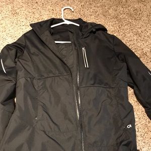Black windbreaker